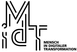 Mensch in digitaler Transformation Logo in schwarz weiss